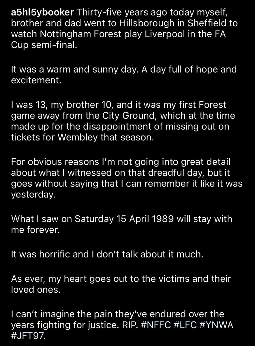 I’ve posted this on Instagram about today’s anniversary of that dreadful day 35 years ago. #LFC #YNWA #JFT97 #NFFC