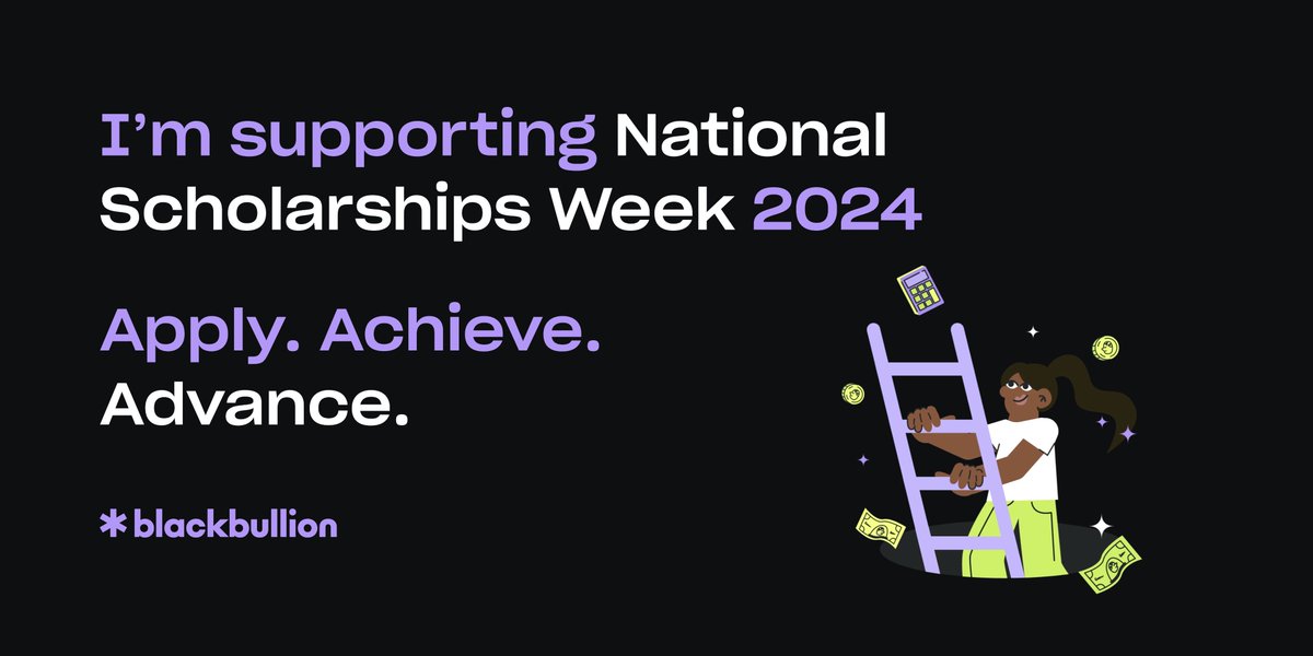 We are supporting National Scholarships Week 2024! Supported by the @officestudents and dedicated to transforming the perception of scholarships in the UK. Find out more about National Scholarships Week- bit.ly/3UgO1Ap @blackbullion #ApplyAchieveAdvance