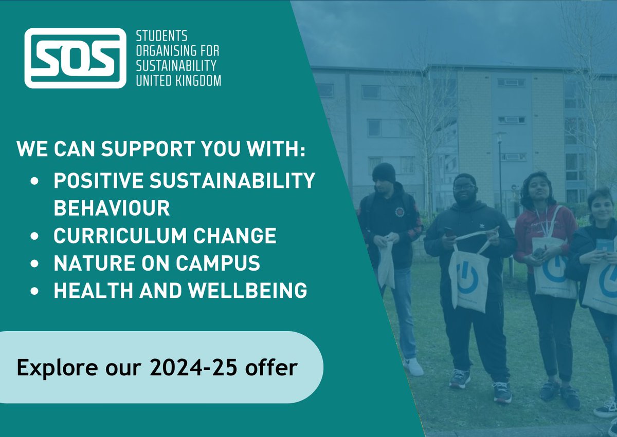 📢 Universities and Colleges: SOS-UK can support you with programmes and campaigns on: 💡 Empowering positive sustainability behaviour 🎓 Curriculum mapping and change 🦔 Supporting nature and biodiversity 💆 Promoting wellbeing Find out more: sos-uk.org/post/sos-uks-s…