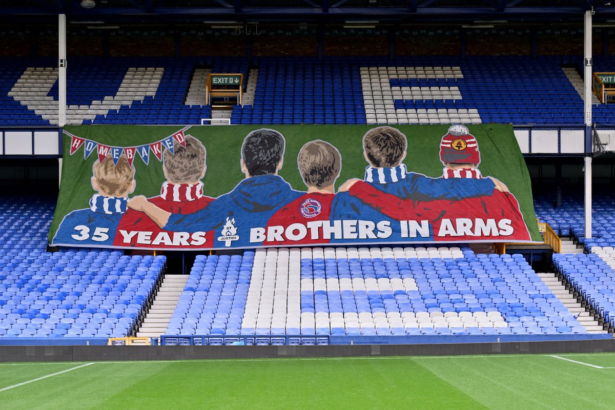 This banner created by <a href="/GwladysSt1938/">Gwladys Street 1938</a> was intended to be displayed at the Burnley game last weekend - our closest home fixture to the anniversary of Hillsborough - but heavy winds meant it could not be unveiled for safety reasons. 💙❤️