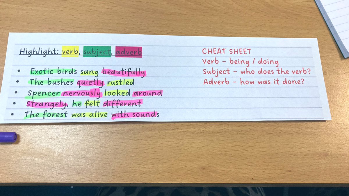 Identifying the subject, verb and adverbials in sentences as part of our connect task 🔍 @WCommonPS #WCPSliteracy