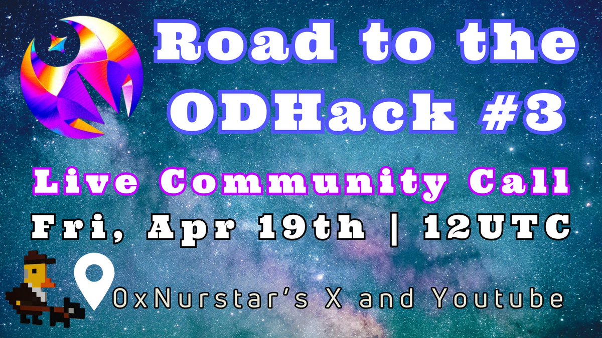 0xNurstar's tweet photo. 🌌Hello @Starknet Fam🌌  

We're holding a special community call to give you all the info you need about the upcoming ODHack3⃣ by @OnlyDust_com👨‍💻✨👩‍💻

If you're a Dev looking for new opportunities, you must take part in this event!

LIVE on both X and YouTube, link below ⤵️ https://t.co/jTVzgfz6y1