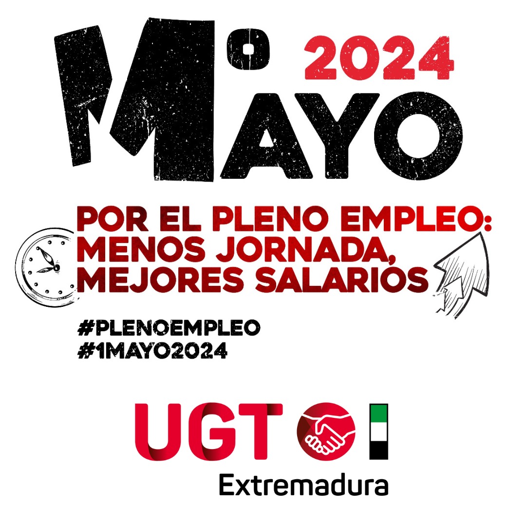 🔴 Este Primero de Mayo te esperamos en las calles, ¡adelante! #1Mayo2024 🤝Una apuesta decidida por el #PlenoEmpleo ⏰ Menos jornada 💶 Más salarios ✊️ Es el momento