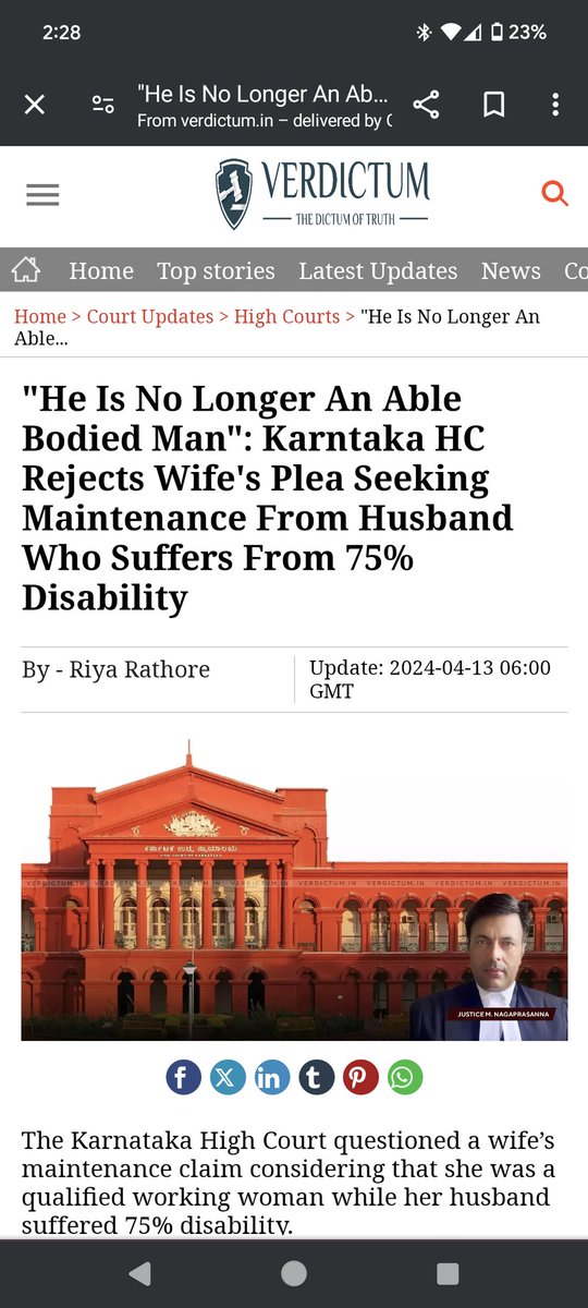 Heartless Greedy Women found.
Trying to Seek maintenance from #husband who is suffering from 75% Disability.

Nari Shakti..Blah Blah all are WASTE.

Imagine even 👇 Judge rejected her plea that means this woman have no Shame at all.

#Mentoo
#SaveMen
#GenderBiasedLaws