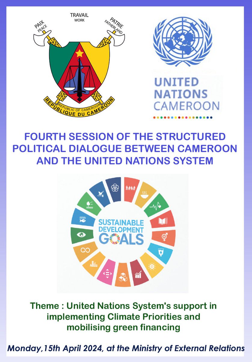 Presently at the Ministry of External Relations, Fourth Session of the Structured Political Dialogue between Cameroun and the United Nations System.