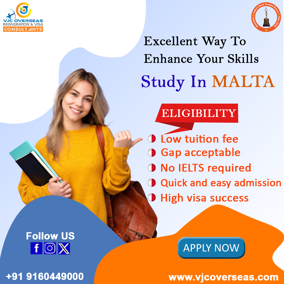 International students may find Malta a tough and delightful place to study. Offer international students fair tuition rates for your courses.

+91 9160449000
vjcoverseas.com

#vjcoverseas #malta #highereducation #StudyAbroad #studygram #students #eductioninmalta