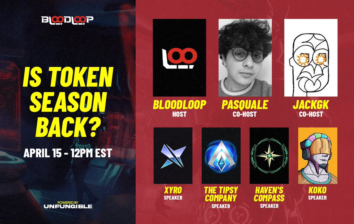 It looks like the market gods have accepted the offerings: Is token season making a comeback? Let's delve into this topic in today's conversation!

📅 April 15, 12 PM EST
🔔 Don't forget to set your reminders below!