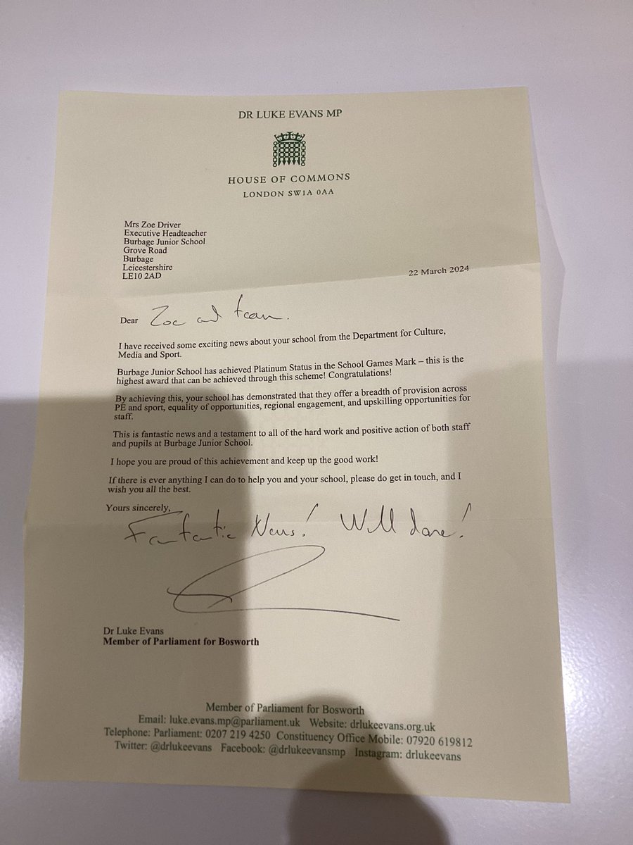 Wonderful recognition for the whole team from our local MP Dr Luke Evans. <a href="/drlukeevans/">Dr Luke Evans MP</a>