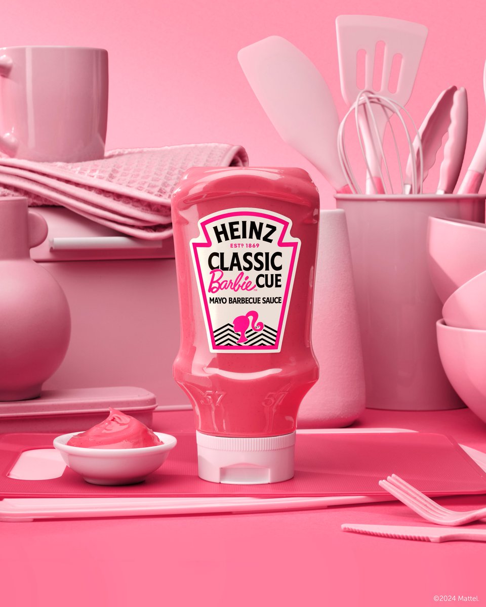 Prepare for your world to turn deliciously pink. 🎀 INTRODUCING… Heinz Barbiecue Sauce 🎀 Available NOW on Heinz to Home 👇 bit.ly/3VXRqW2