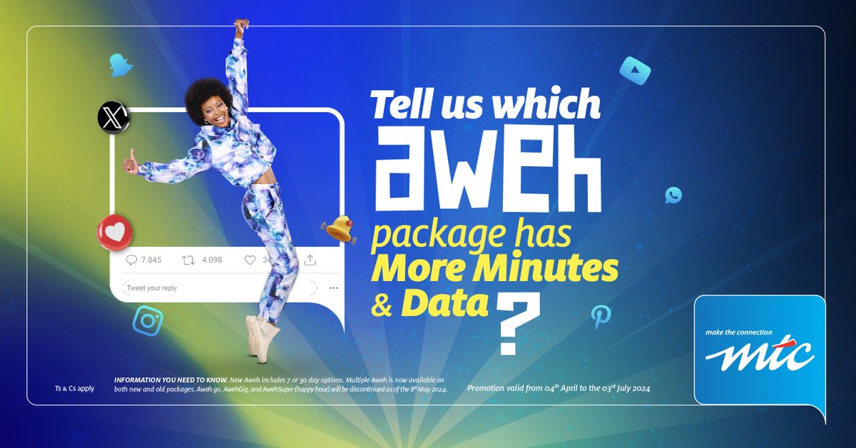 MTCNamibia's tweet photo. Can you tell the difference?

In the comments below, could you list three new complete Aweh Family bundles and be one of three winners who stand a chance to win N$200 airtime by the end of the week?

*Winners will be announced on the 22nd  of April 2024. https://t.co/UApeNz1Nft