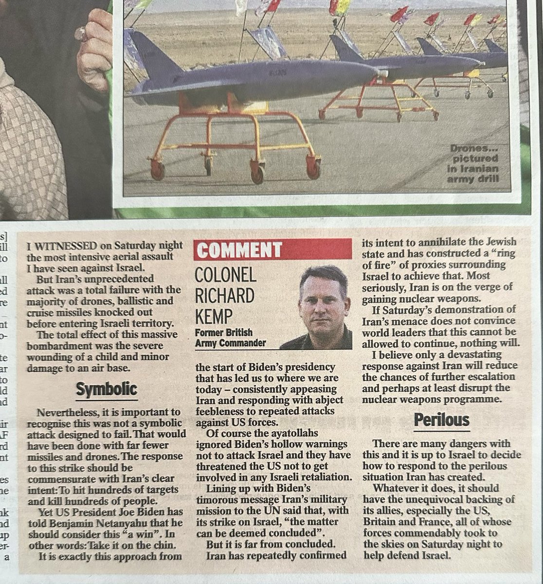 COLRICHARDKEMP's tweet photo. If Saturday’s demonstration of Iran’s menace does not convince world leaders that Iran cannot be allowed to acquire nuclear weapons, nothing will. My article in today’s Daily Express. https://t.co/7hBS8Ih9eE