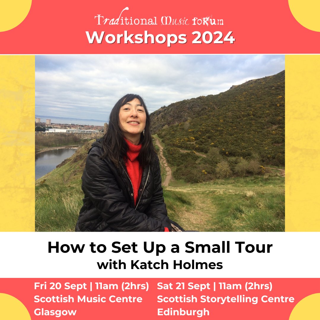 💛 In this workshop @KatchHolmes of Knockengorroch Festival will teach you how to arrange a live tour to perform and promote your music. 🗓️ Fri 20 & Sat 21 Sept ⏰ 11am (2hrs) 📍 @scottishmusic & @ScotStoryCentre More info and booking: bit.ly/TMFWorkshops24