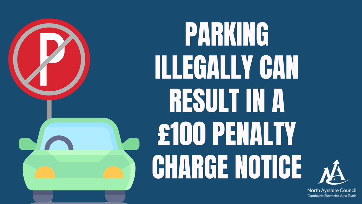 From today (15 April), £100 Penalty Charge Notices (PCNs) will be issued to motorists who park their vehicles illegally. For more information and for details on where to park in North Ayrshire please visit north-ayrshire.gov.uk/parking #DriveSafeParkSmart
