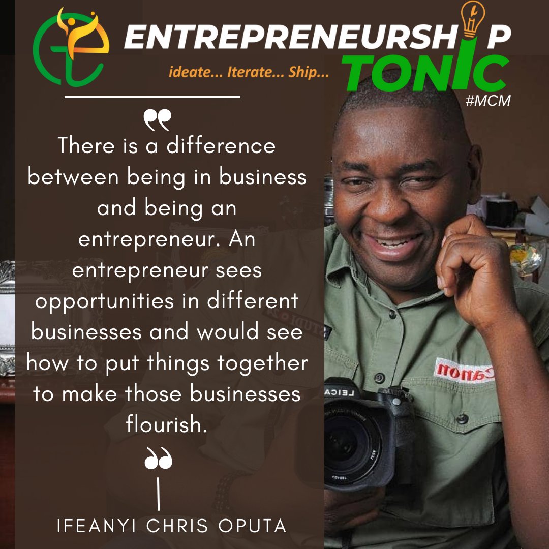 Our #mcm, Ifeanyi Oputa is the visionary behind Studio24 group , a trailblazing photographic empire that has reshaped Nigeria's imaging landscape. 

 #EntrepreneurshipTonic #ManCrushMonday 
#Mentors  
#AfricanEntrepreneurs