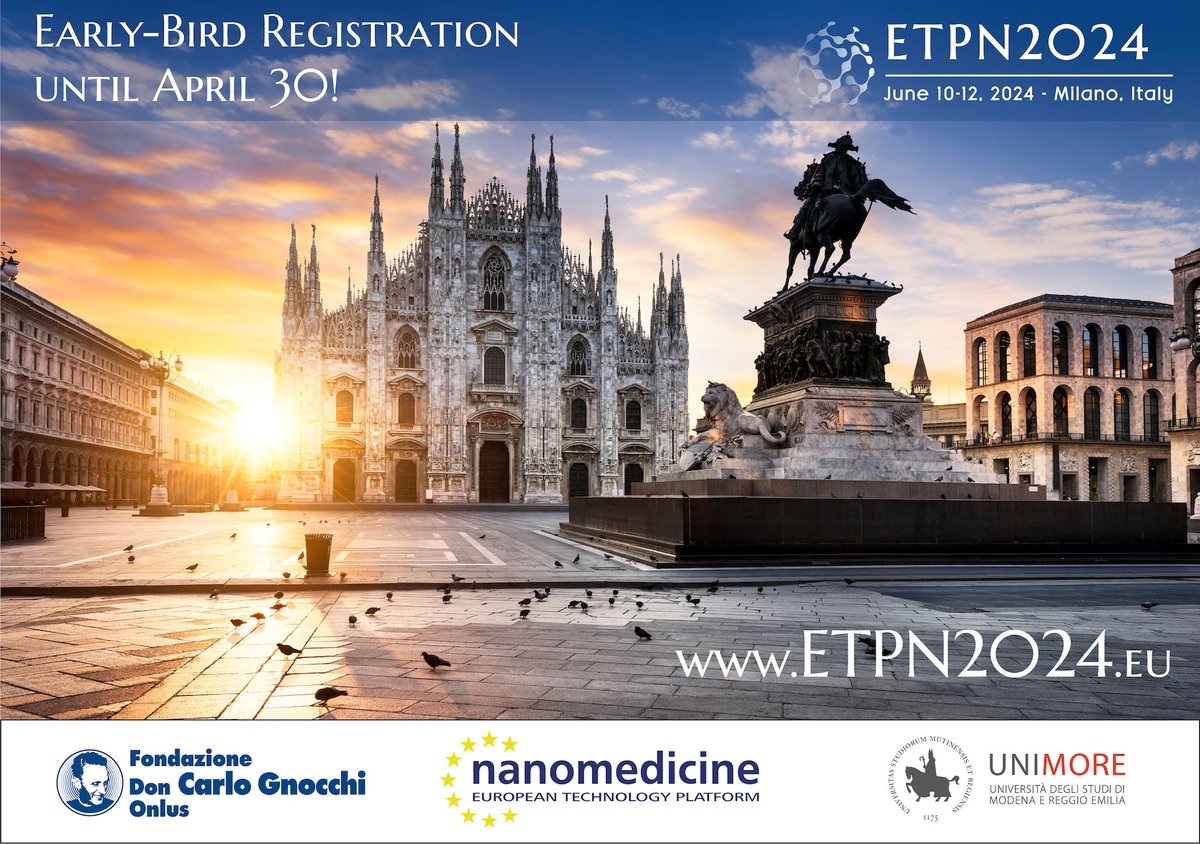etpnanomedicine's tweet photo. 🚀 Just in: #ETPN2024 Early Bird deadline extended to April 30! Seize the chance to join Europe's leading #nanomedicine event in #Milan. Connect, collaborate, and drive innovation. Grab your spot ➡️ https://t.co/pnRqDwXQrG 🔬💡 Meet the minds shaping the future of #healthtech. https://t.co/WSqKfIMsTy