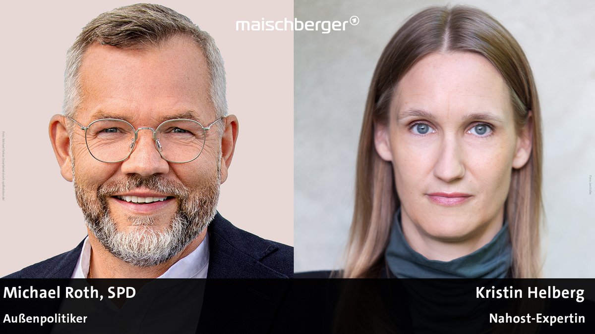 Welche Folgen hat #Iran​s Angriff auf #Israel? Im Gespräch bei #maischberger der Vorsitzende des Auswärtigen Ausschusses Michael Roth (@MiRo_SPD, @SPDde) und die #Nahost-Expertin @Kristin_Helberg. 📺 Um 22:20 Uhr | @DasErste