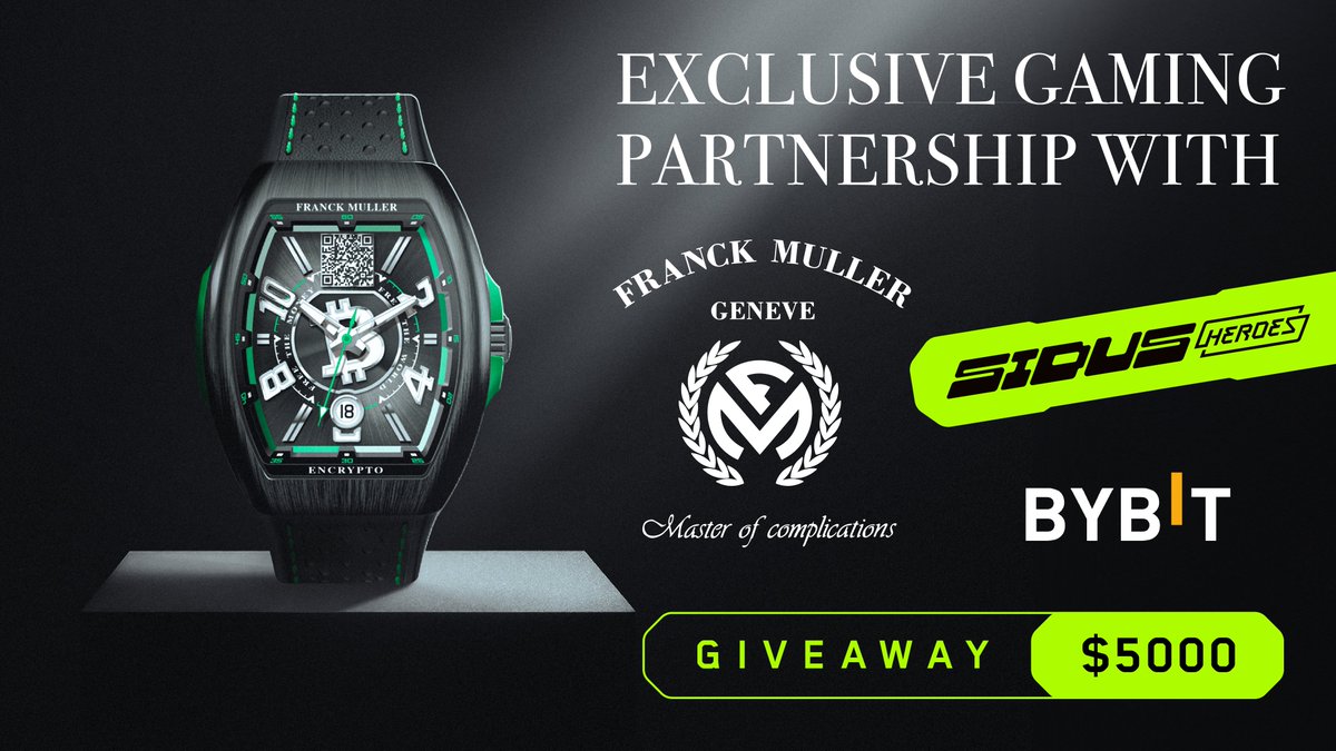 1/2
🚀 Captains! You waited and we delivered!
Sidus Heroes became the exclusive gaming partner of <a href="/FranckMullerLab/">Franck Muller Encrypto</a>, a Swiss luxury watchmaker! We’ve created the most advanced Web3 Telegram-based event - “Cosmic Gears by Franck Muller” with $250K Prize Pool!  
➡️ Check out the