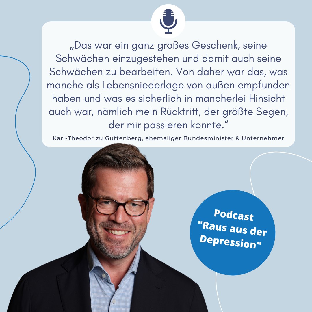 nser Podcast mit NDR Info 'Raus aus der Depression' ist zurück! Erster Gast ist der ehemalige Bundesminister Karl-Theodor zu Guttenberg. Die fünf neuen Folgen des Podcasts werden immer montags in der ARD-Audiothek und auf den gängigen Podcast-Plattformen veröffentlicht.