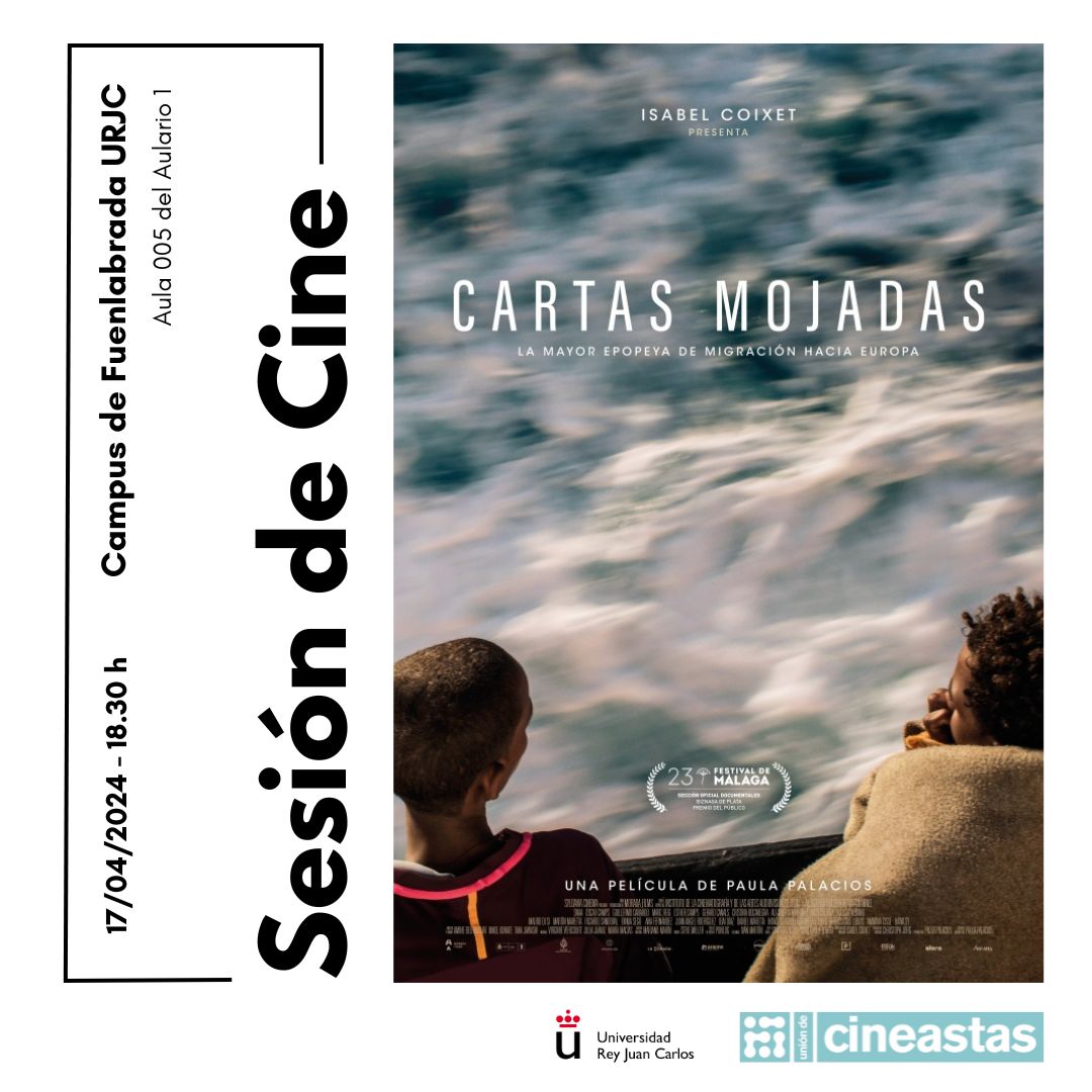 "CARTAS MOJADAS", de Paula Palacios, que nos acompañará en el coloquio posterior, el próximo miércoles 17 de abril de 2024, 18:30 h., en el Aula 005 del edificio Aulario I del Campus de Fuenlabrada.