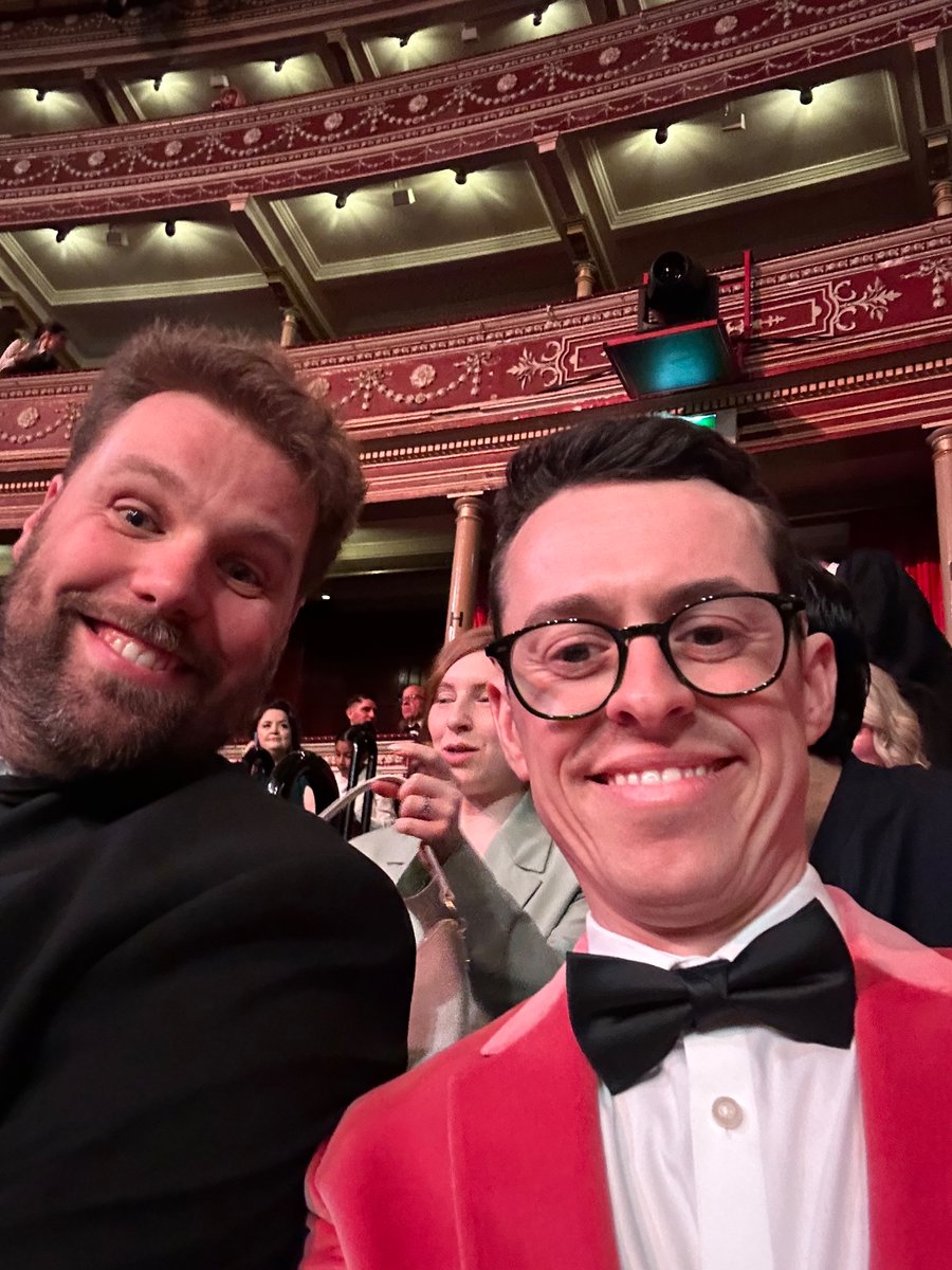 Congratulations to all the nominees last night. What a brilliant night. Many thanks to my co-presenter @henrywlewis , considering we literally sprinted from our matinee we scrubbed up okay!