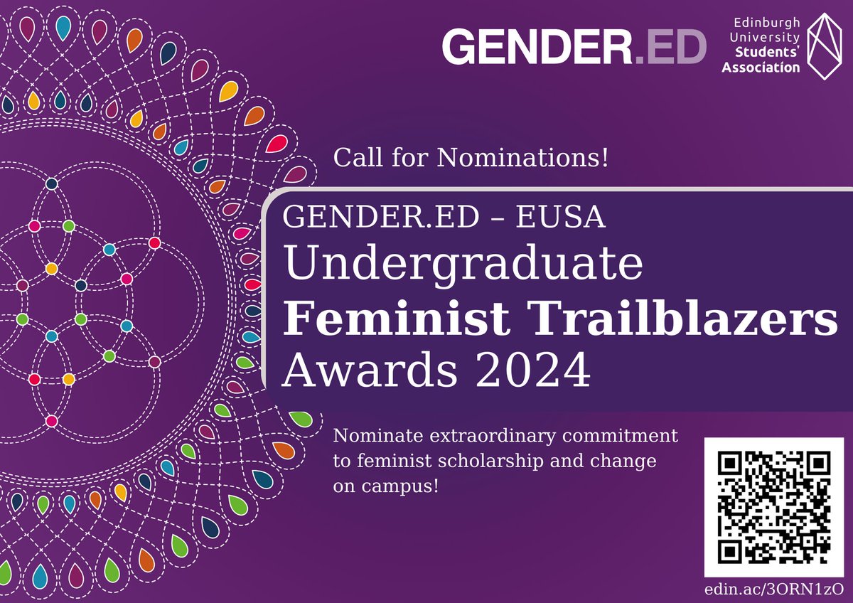 Haven’t had a chance to submit a nomination for our Undergrad Feminist Trailblazers Award, in partnership with @EdUniStudents? We’ve extended our deadline for the 25th– submit your form before it’s too late! edin.ac/3VdfOmv