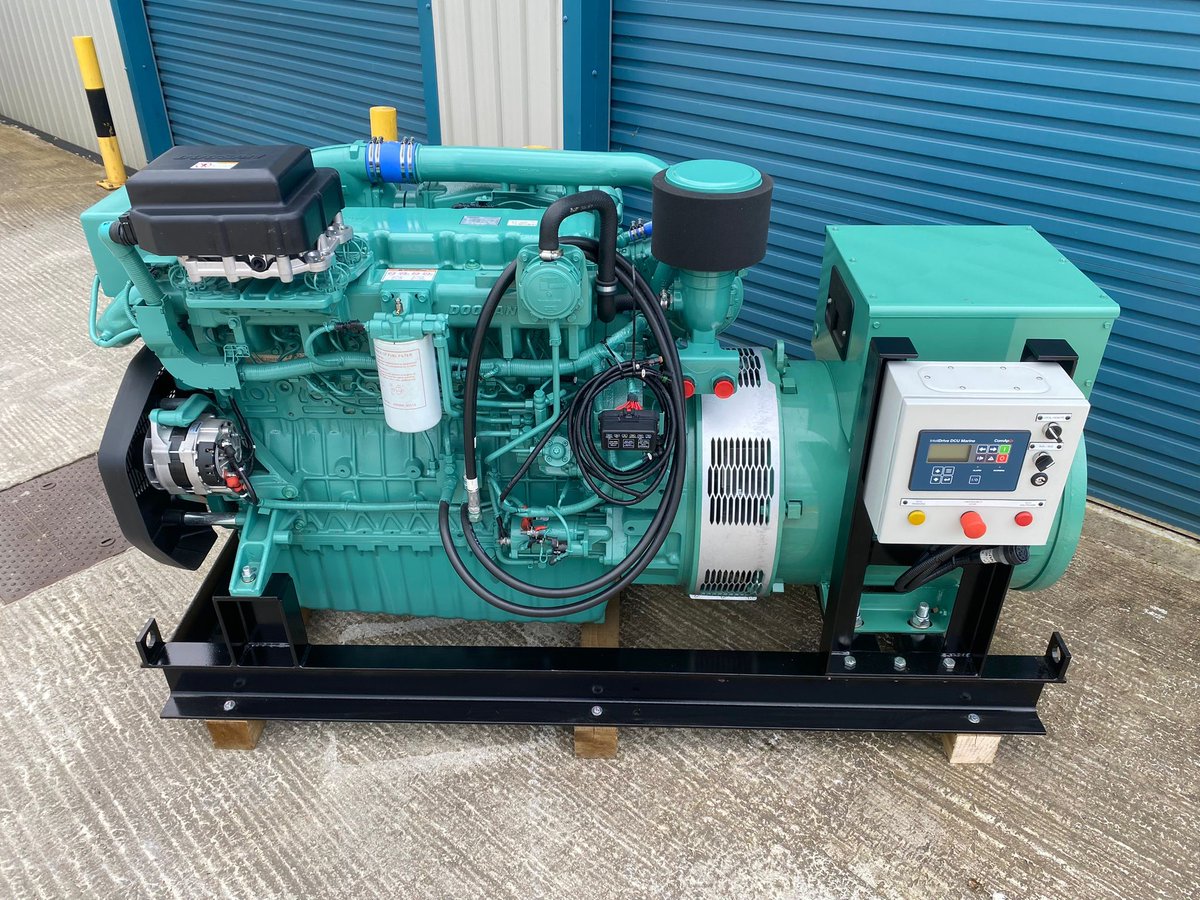 WatermotaLtd's tweet photo. 225 kVA #MarineGenerator set available from stock!
✔️ IMO TIER III compliant
✔️ComAp Intelidrive DCU Marine controller
✔️ Single/multiple control panels
✔️ #Engine &amp; alternator type approval
✔️ Telemetry system for remote monitoring
✔️ Extended #commercialwarranty available https://t.co/iNB3xINypq