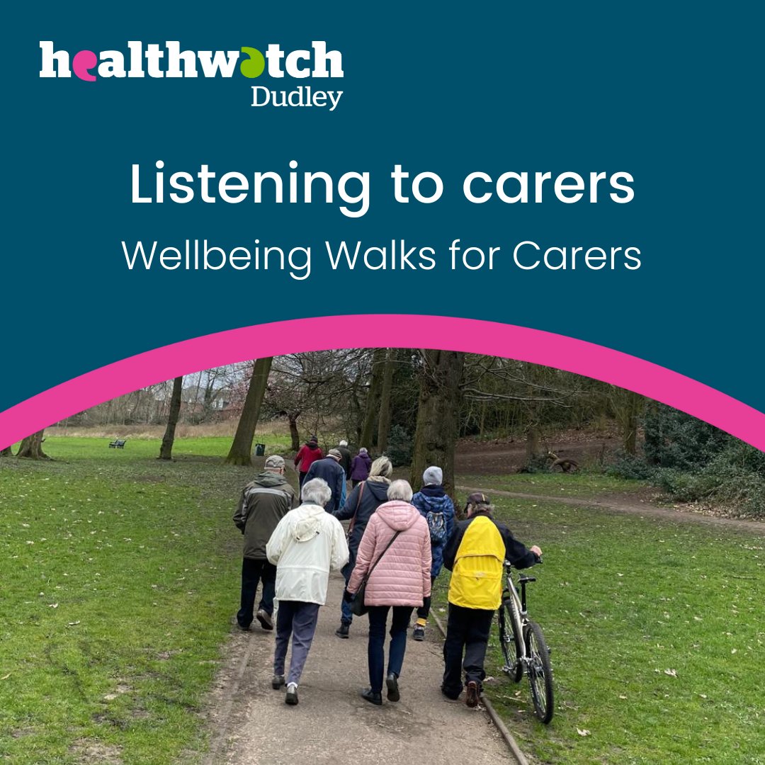 'The carers walk allows me to get out of the house and meet new people, where otherwise I would be sitting at home alone' Carers walks led by the Hospital Carer Co-ordinator in conjunction with Dudley Crossroads, run 24 times a year. Get in touch to find out more information.