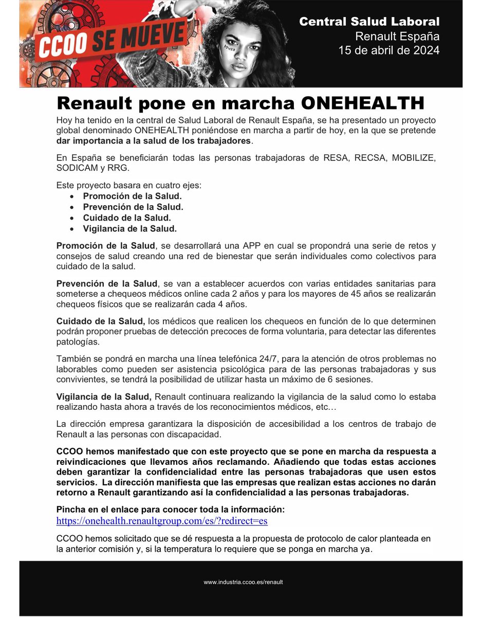 CCOO RENAULT ESPAÑA tweet media