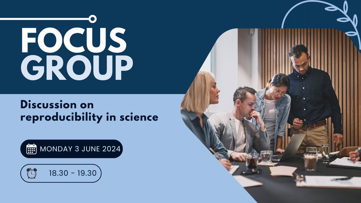 Call for participation in focus group discussion on reproducibility in science! Registration forms.office.com/Pages/Response…