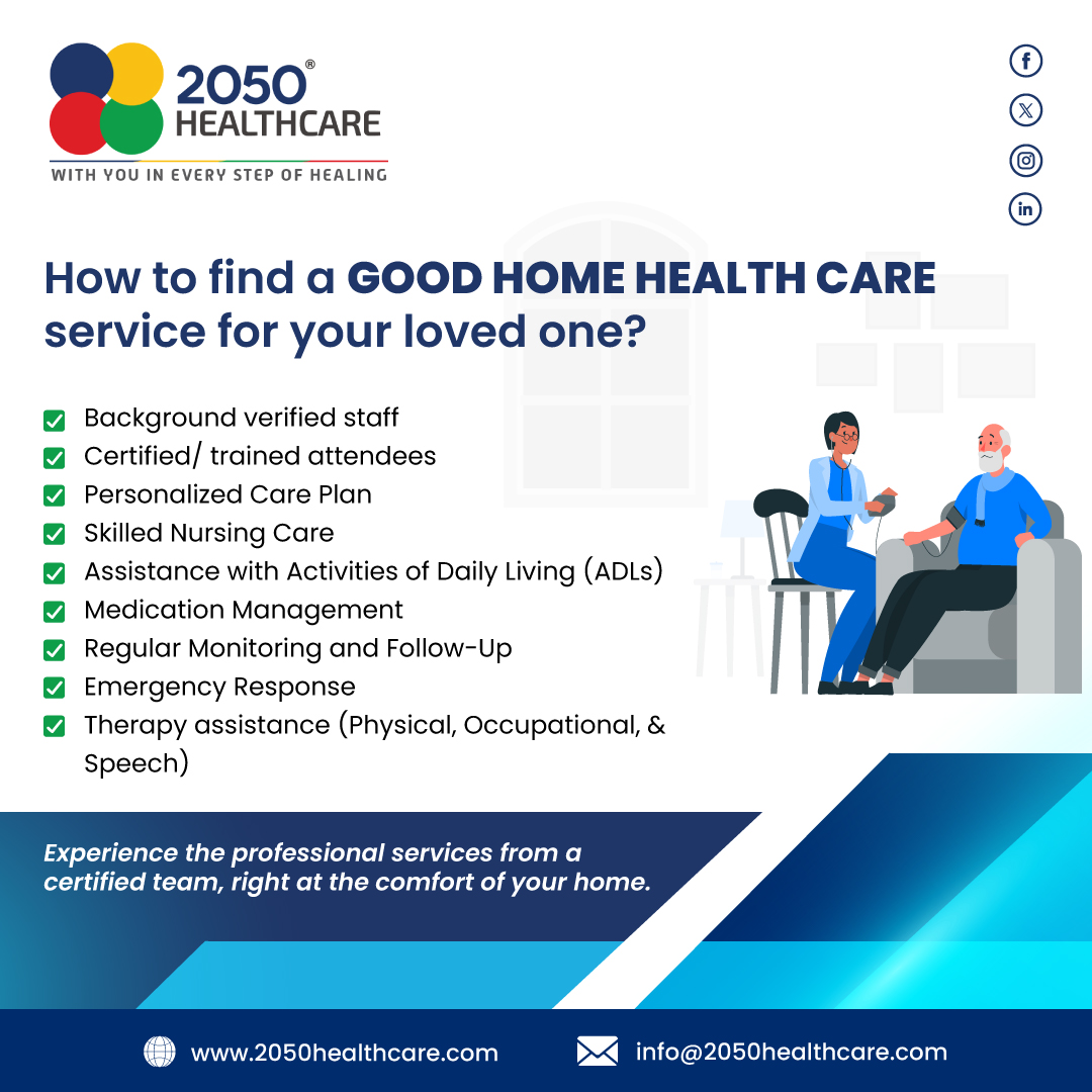 Have you caught up on how to choose a good home health care service?

#HomeHealthCare #HealthcareServices #ElderlyCare #HealthyLiving #2050Healthcare