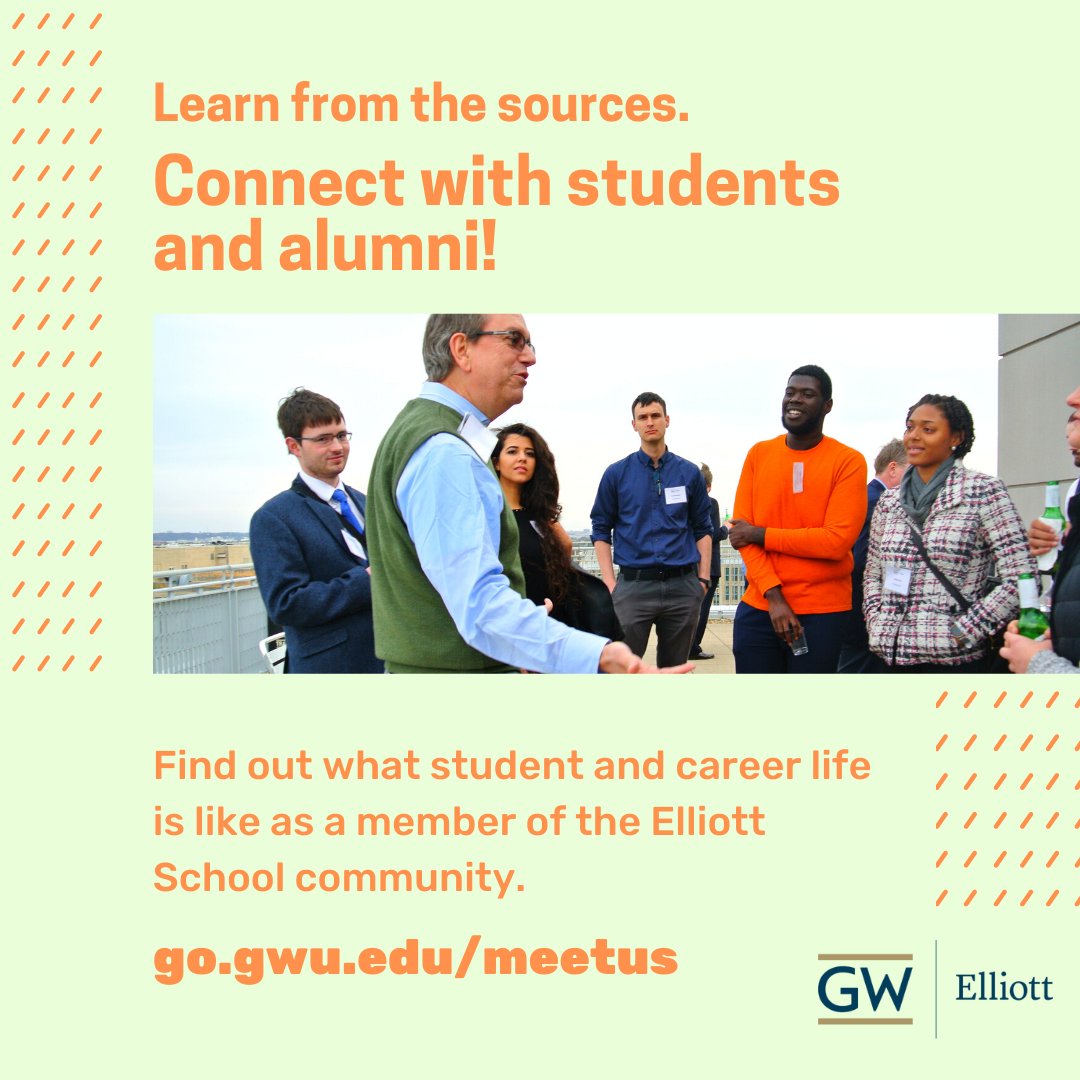 Connect with <a href="/GWUIDS/">GWDevelopmentStudies</a> current students and alumni to learn more about the MA International Development Studies program! Find out how at ow.ly/9Zxr30szI7w