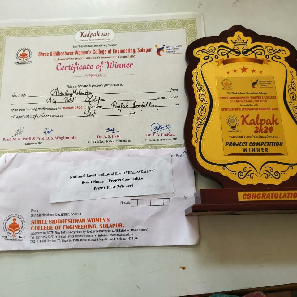 AInstitute70351's tweet photo. First year students from ENTC secured first prize in project competition at SSWCOE.
Congratulations 👏🏻💐💐💐
#agpatil #agpit #engineering #college #solapur #mh13 #firstyearengineering #Congratulations #ProjectCompetitionWinner #FirstPrize 🥇🏆#Success #Celebration #ProudMoment https://t.co/Gf3vPIUU27