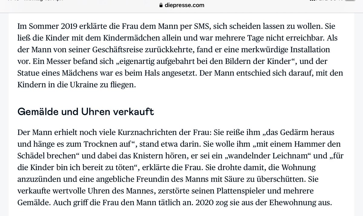 Ehefrau verlangt nach der Scheidung 33.000 Euro monatlichen Unterhalt. Der OGH urteilt, sie hätte durch ihr Verhalten den Unterhaltsanspruch verwirkt. Ich neige dazu, das Urteil zu verstehen. diepresse.com/18363387/frau-… (€)