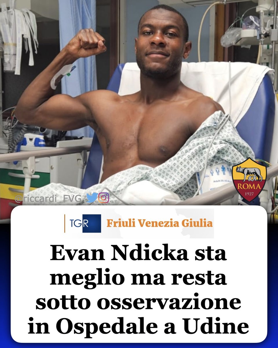 Riccardi_FVG's tweet photo. 🔴 Rassicurati dalle notizie sul miglioramento di #Ndicka. Il mio ringraziamento al personale sanitario dell’ospedale di #Udine e alla #SORES (Sala Operativa Regionale Emergenza Sanitaria del #FriuliVeneziaGiulia) per la loro prontezza e professionalità. @OfficialASRoma #Asufc https://t.co/NCHpLoxjbK