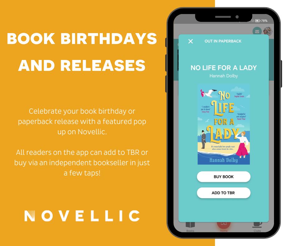 If there's one thing we do at Novellic it's shout about books! Make a splash with your cover reveal or publication day - announce on Novellic to thousands of readers, who can 'add to TBR' or shop in just a tap! #coverreveal #bookmarketing #bookseller #publishing #newrelease