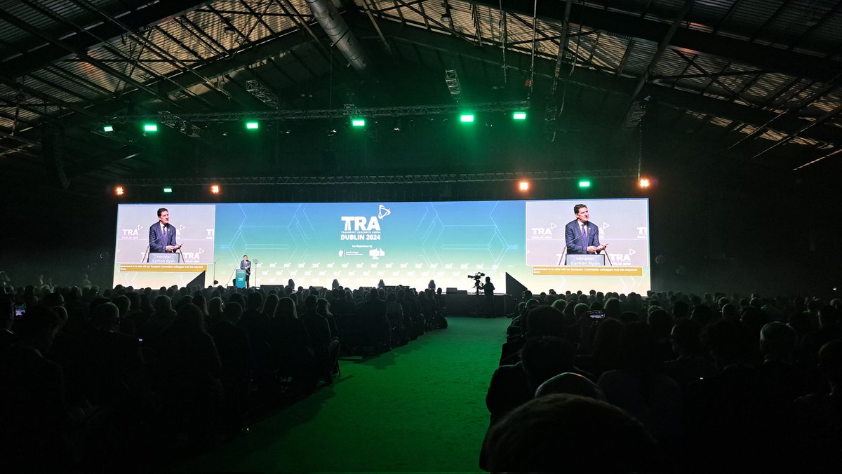 'Learn and Share - that's what we will do over the next few days' - Minister @EamonRyan speaking at the opening of the Transport Research Arena @TRA_Conference in Dublin which aims to advance sustainable and inclusive mobility. #TRA2024