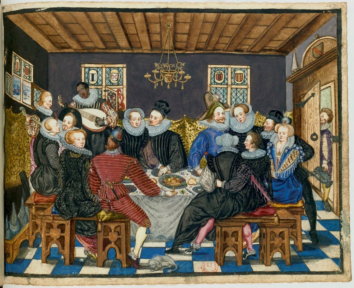 Lots of lovely details in this 16th Century image of two musicians playing during a meal.
Even a dog under the table :)
From the Album Amicorum of Elisabeth Buyck, 1589. (After Dirk Barendsz)
#WorldArtDay2024
#WorldArtDay
#earlymusic
#earlymodern #lute