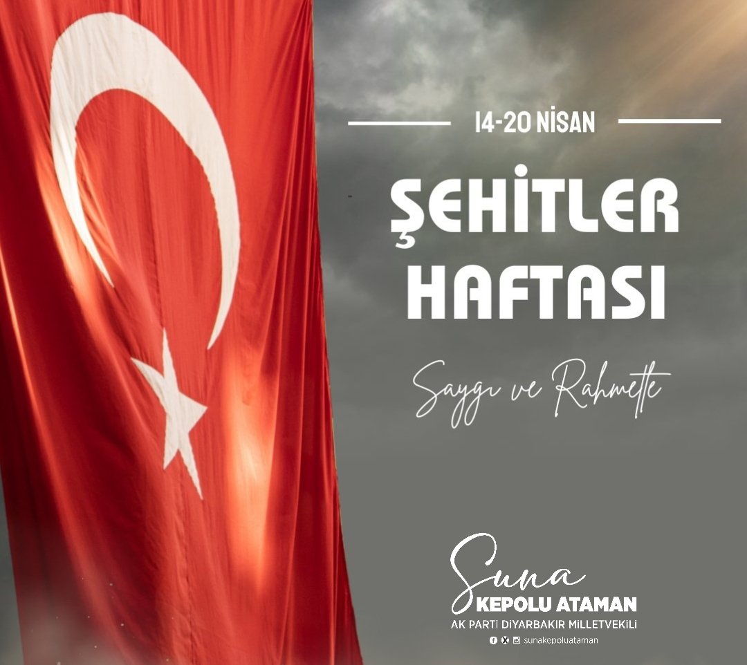 Vatan, millet ve bayrak uğruna şehadete yürüyen aziz şehitlerimizi saygı ve rahmetle yad ediyorum. Ruhları şad, mekanları cennet olsun.🤲 #SehitlerHaftası