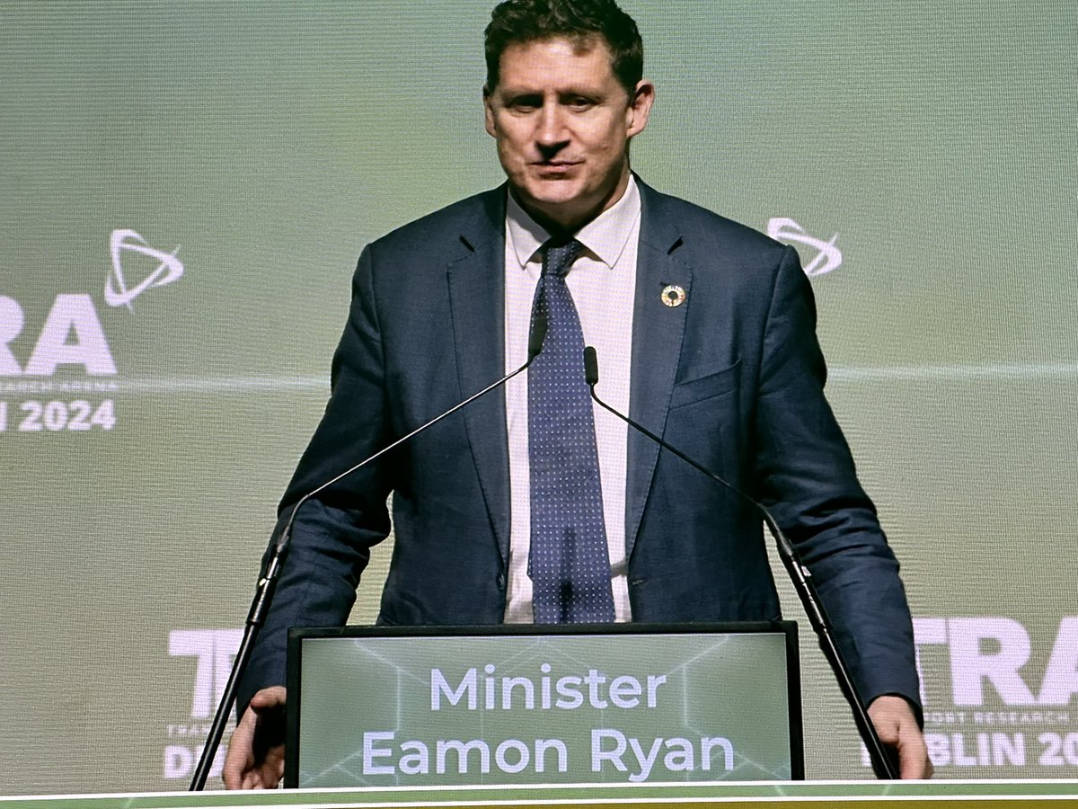 Opening this morning of #TRA2024 with minister of #transport @EamonRyan : « We are facing 3 revolutions : #digitalization, #Decarbonization and #Electrifivation »