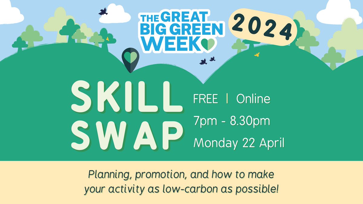 Our  skill swap event for #GreatBigGreenWeek is on Earth Day - one week to go! Come along to be inspired, hear how other events were organised and find out how to share and publicise your activity. #GBGW2024 Sign up now 💪 cafs.org.uk/events/?civiwp…