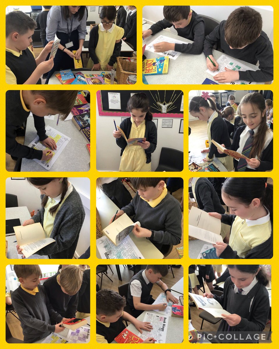 Year4TSP's tweet image. The classroom filled with excitement and determination to achieve a BINGO this morning, as we explored a range of books in order to find different criteria on our bingo cards and find an interesting read to start the term 📖📚💙#TSPEnglish #TSPReading #Enjoy #Bingo
