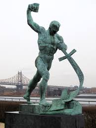 This was a massive troll, right? When the USSR gifted this statue of 'Swords Into Ploughshares' to the UN, Khrushchev must have laughed himself to sleep. under cover of Isaiah 2:4 he smuggled a giant 'hammer and sickle' onto US soil. Am I being overly cynical?