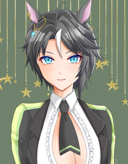 #フジキセキ生誕祭2024 お誕生日おめでとう、チーム競技場にチャンミにいつもマイルを守ってくれてありがとう!!再掲だけどお気に入りの絵でお祝い 