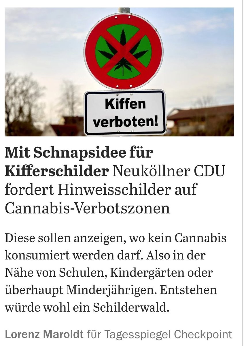 Der Preis für die dümmste Initiative zum #Cannabis-Gesetz geht heute an die #CDU #Neukölln.