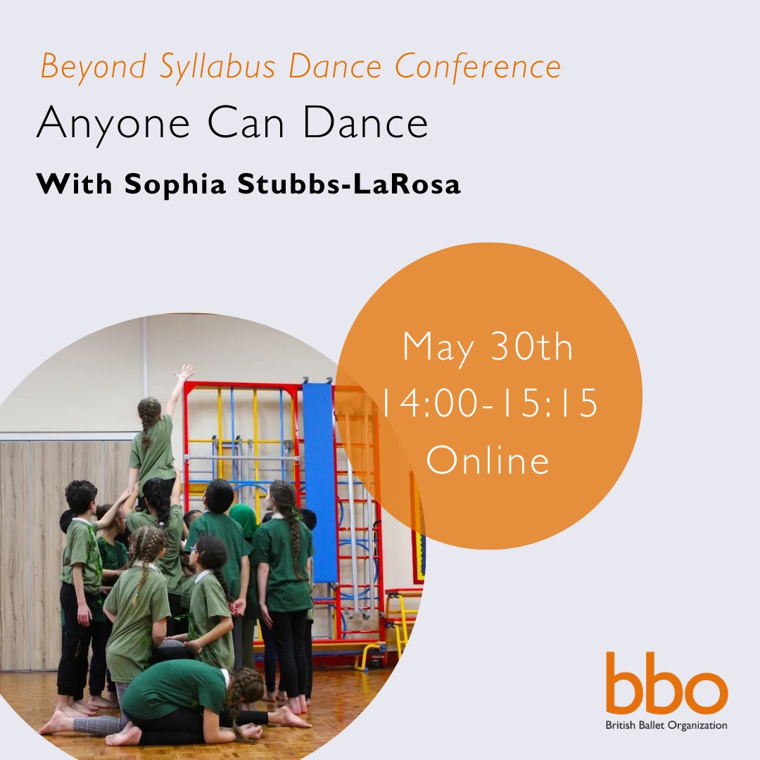 Anyone Can Dance with Sophia Stubbs-LaRosa ⏰May 30th, online This session will aim to provide dance teachers with the tools to access their own ‘know-how’ and apply it to teaching in mainstream settings. Register now - bbo.dance/event-details-…