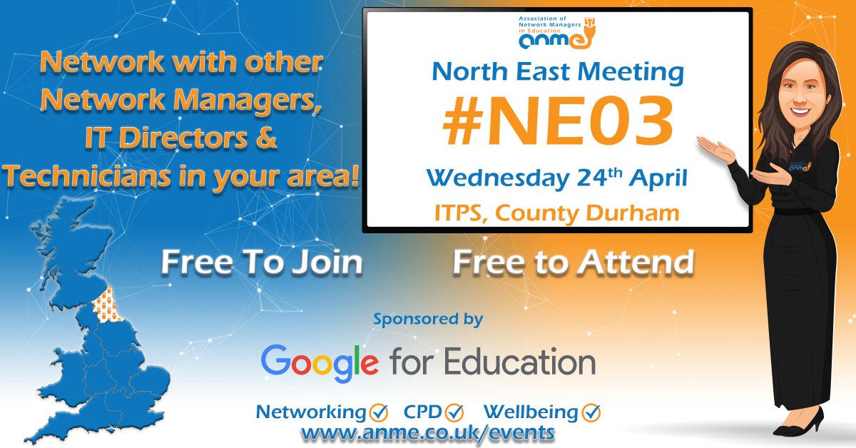 TheANME's tweet photo. Still chance to register for our next North East meeting and Data Centre Tour next week! Plus sessions on remote working, copper switch off, Security Operations Centres as a Service, + more... @ITPSltd
https://t.co/6D4dPDhSSV
#networking #cpd #cybersecurity #ANME #NE03 #wellbeing https://t.co/GkaISKRYDV