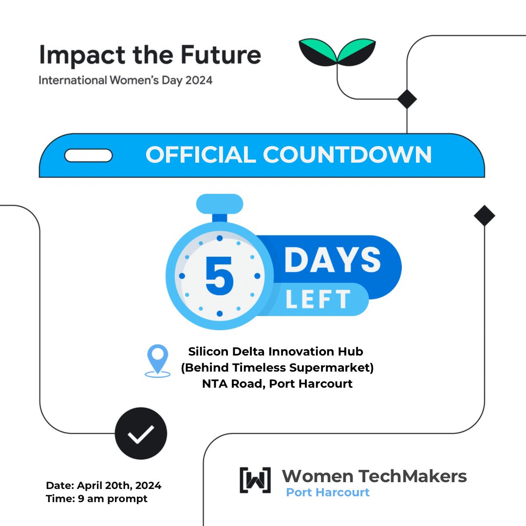 '🌟 Exciting News! 🌟

We're thrilled to announce we have just five days to our much-anticipated IWD event 🎉

 Join us as we celebrate the achievements, innovation, and empowerment of women in the tech industry. Get ready for inspiring talks, insightful panels, and opportunities