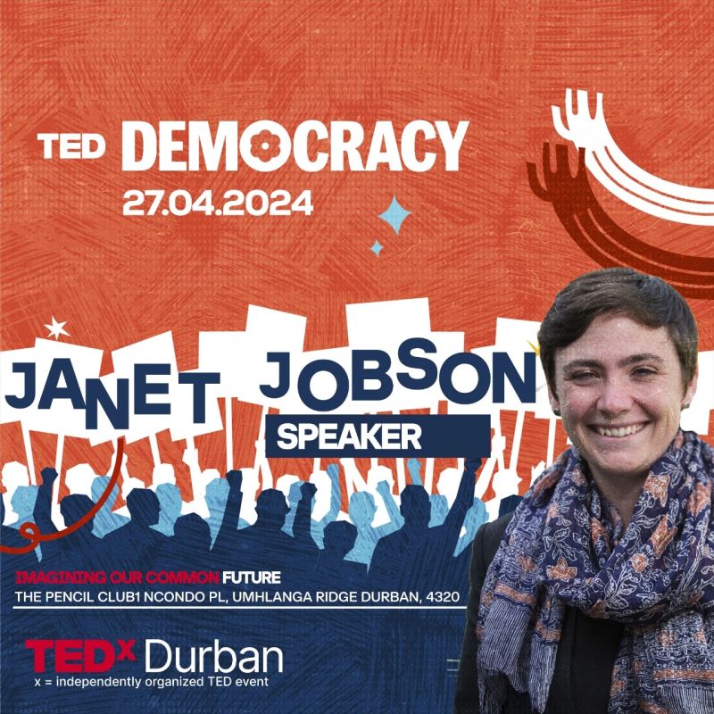 Excited to announce our CEO, Janet Jobson, will be speaking at TEDx Durban's inaugural event, TED Democracy! Join us on 27 April 2024 at The Pencil Club as visionaries explore our collective future of democracy. Get your tickets: qkt.io/xxGFr3 #TutuLegacy #TEDxDurban