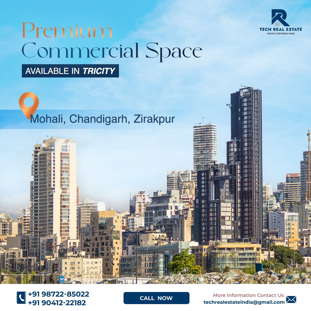 🏢Discover premium commercial spaces in Tricity! Elevate your business with prime locations designed for success.

👉DM or Call us at: +91 9041222182 +91 98722-85022

#techrealestate #RealEstate #Mohali #tricity #commercialspace #TrendingNow