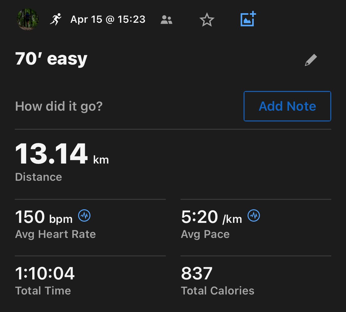 m0zzu_RotD's tweet image. Apr-15
Workout: 70' easy
Surface: Grass
Shoes: #ghost13 #brooks
Today: 13.14 km
7 days: 84.5 km
30 days: 361.3 km

イージーでロングじゃない日は草っ原走ろかな。
草っ原用シューズ新調したいな。
やっすいニュートラルトレーナーがいいな。